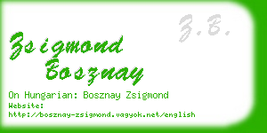 zsigmond bosznay business card